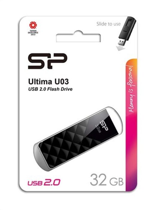 Silicon Power U03 32GB USB 2.0 Μαύρο Silicon Power U03 32GB USB 2.0 Μαύρο