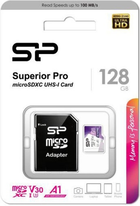 Silicon Power Κάρτα Μνήμης microSDXC 128GB, TF X U3 Color