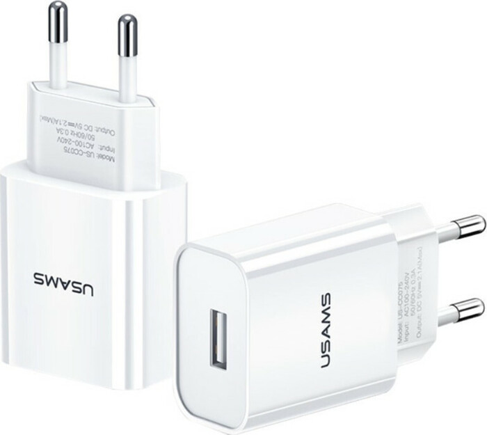 USAMS WALL CHARGER T18 1XUSB-A WHITE