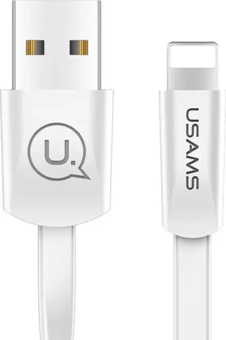 USAMS ΚΑΛΩΔΙΟ GLAT USB ΣΕ LIGHTNING US-SJ199, 10W 1.2Μ, ΛΕΥΚΟ