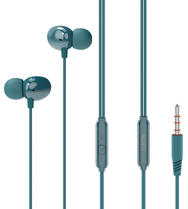 YISON EARPHONES E ΜΙΚΡΟΦΩΝΟ  Χ5 , 3.5MM , 1.2M , ΜΠΛΕ