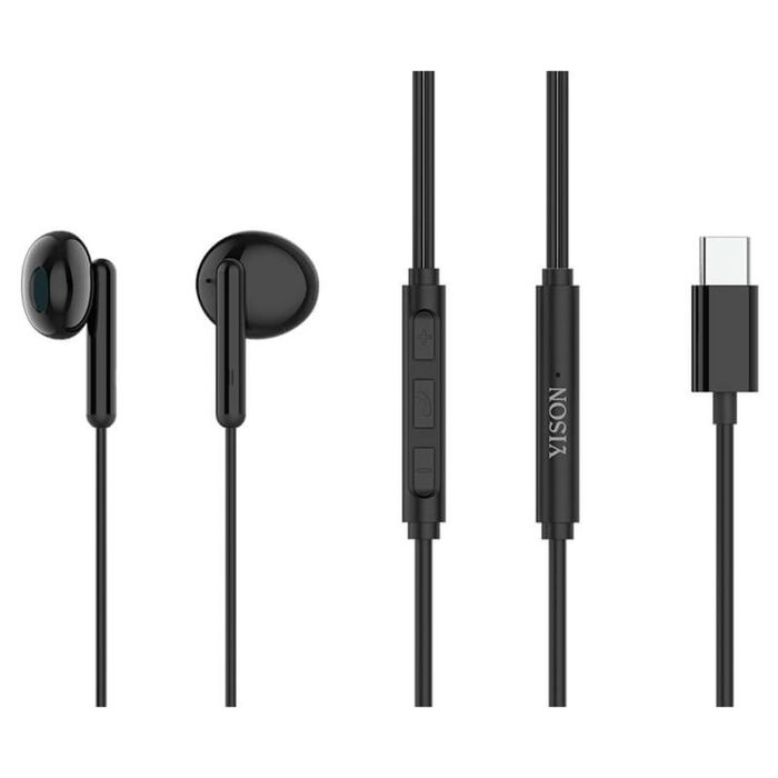 YISON EARPHONES WITH MIC X3, TYPE-C, 1.2M, BLACK