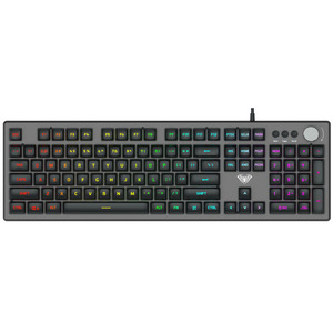 AULA F2028 GAMING ΠΛΗΚΤΡΟΛΌΓΙΟ ΜΕ RGB ΦΩΤΙΣΜΌ ΜΑΥΡΟ-ΓΚΡΙ