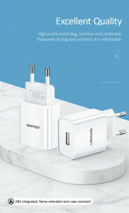 USAMS WALL CHARGER T18 1XUSB-A WHITE Photo 3