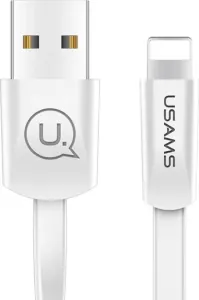 USAMS ΚΑΛΩΔΙΟ GLAT USB ΣΕ LIGHTNING US-SJ199, 10W 1.2Μ, ΛΕΥΚΟ