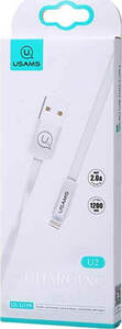 USAMS CABLE FLAT USB TO LIGHTNING US-SJ199, 10W 1.2M, WHITE Photo 2