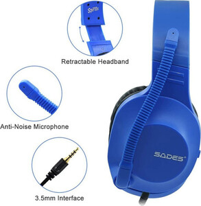 SADES GAMING HEADSET ΜΠΛΕ Φωτογραφία 2