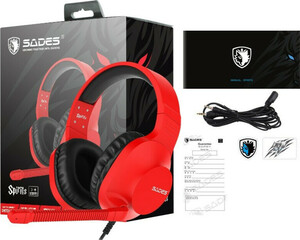 SADES GAMING HEADSET SPIRITS RED Photo 2