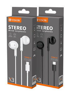 YISON EARPHONES ΜΕ ΜΙΚΡΟΦΩΝΟ  Χ3, TYPE-C, 1.2M, ΛΕΥΚΑ Φωτογραφία 2