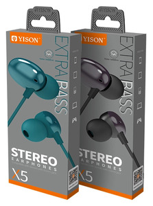 YISON EARPHONES E ΜΙΚΡΟΦΩΝΟ  Χ5 , 3.5MM , 1.2M , ΜΠΛΕ Φωτογραφία 3