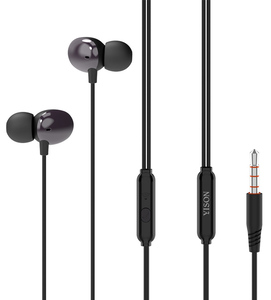  YISON EARPHONES WITH MIC X4 , 3.5MM , 1.2M , BLACK