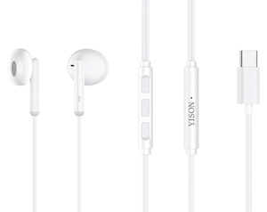  YISON EARPHONES WITH MICROPHONE X3, TYPE-C, 1.2M, WHITE